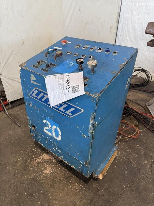 6000 lb. Littell #60-12, double end hydraulic uncoiler, 12" width, 60" outside dimensions, 16"-20" ID, 1974 - Image 5