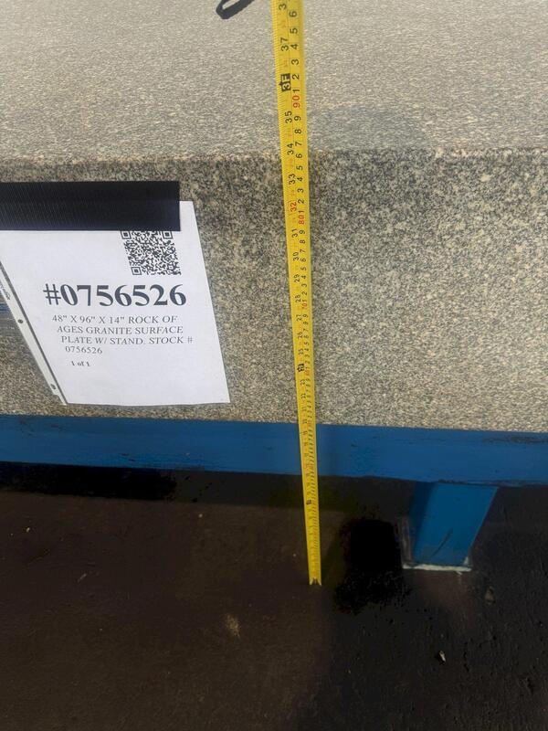 48" x 96" x 14" Rock of Ages, granite surface plate w/ stand (3 available) - Image 7