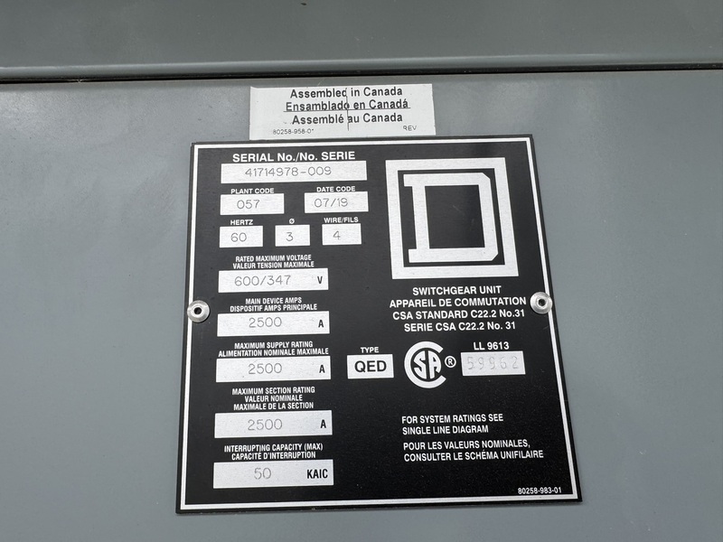 2500 Amps, Eaton, Outdoor Unit Substation, 2500 kVA, 13,800 Pri., 600Y/347 Sec., 3PH, 2019 - Image 4