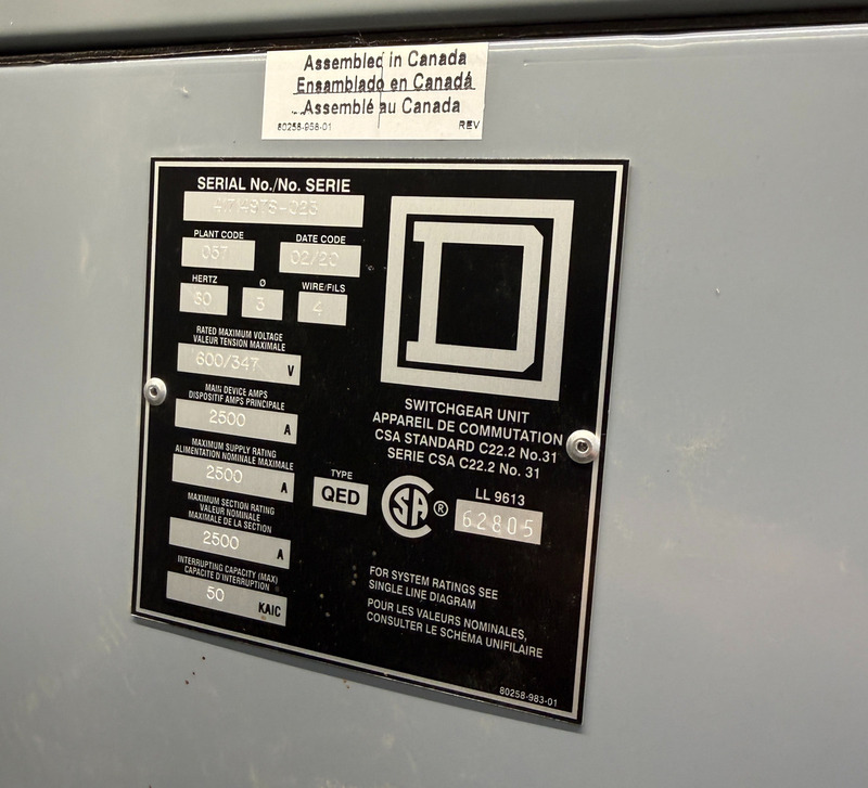 2500 Amps, Eaton, Outdoor Unit Substation, 2500 kVA, 13,800 Pri., 600Y/347 Sec., 3PH, 2019 - Image 5