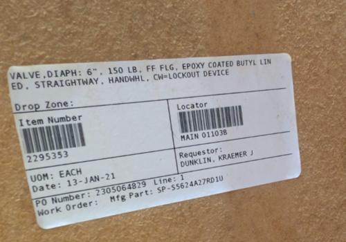6" Saunders, Lined Diaphragm Valve, Class 150#, Fig. 5624, NEW - Image 3