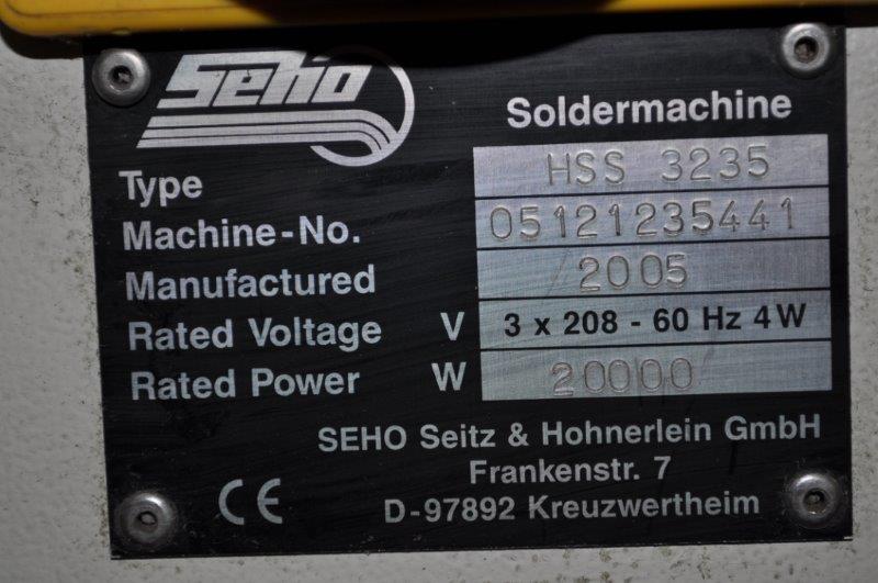 SEHO #HSS-3235, wave soldering system, stamp fluxer, 2 IR preheat zones, 9-7/16" x 11-13/16" solder area - Image 10