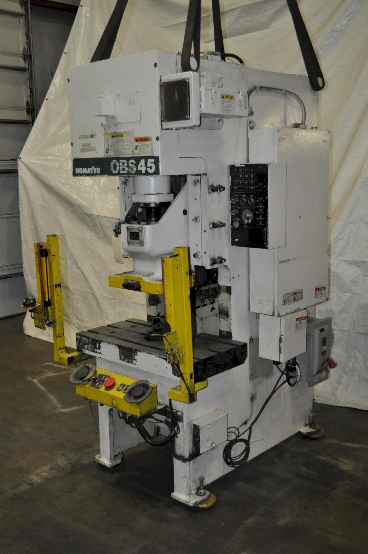 49.5 Ton, Komatsu #OBS-45-33, single crank gap frame press, 3.94" stroke, 9.84" shut height, 80 SPM, 31.5" x - Image 1