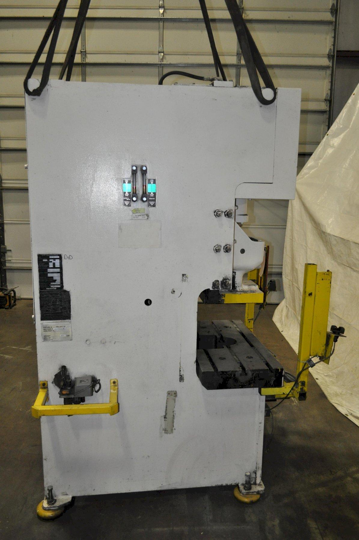 49.5 Ton, Komatsu #OBS-45-33, single crank gap frame press, 3.94" stroke, 9.84" shut height, 80 SPM, 31.5" x - Image 4