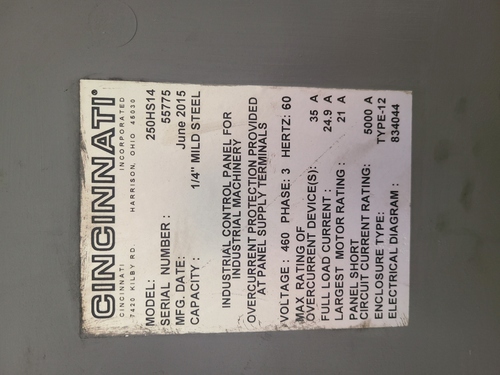 Cincinnati #250HS-14, Hydraulic Shear, 170.75" max. cutting length, 3/8" max. rake, 48" back gauge, 15 HP, 16 - Image 9
