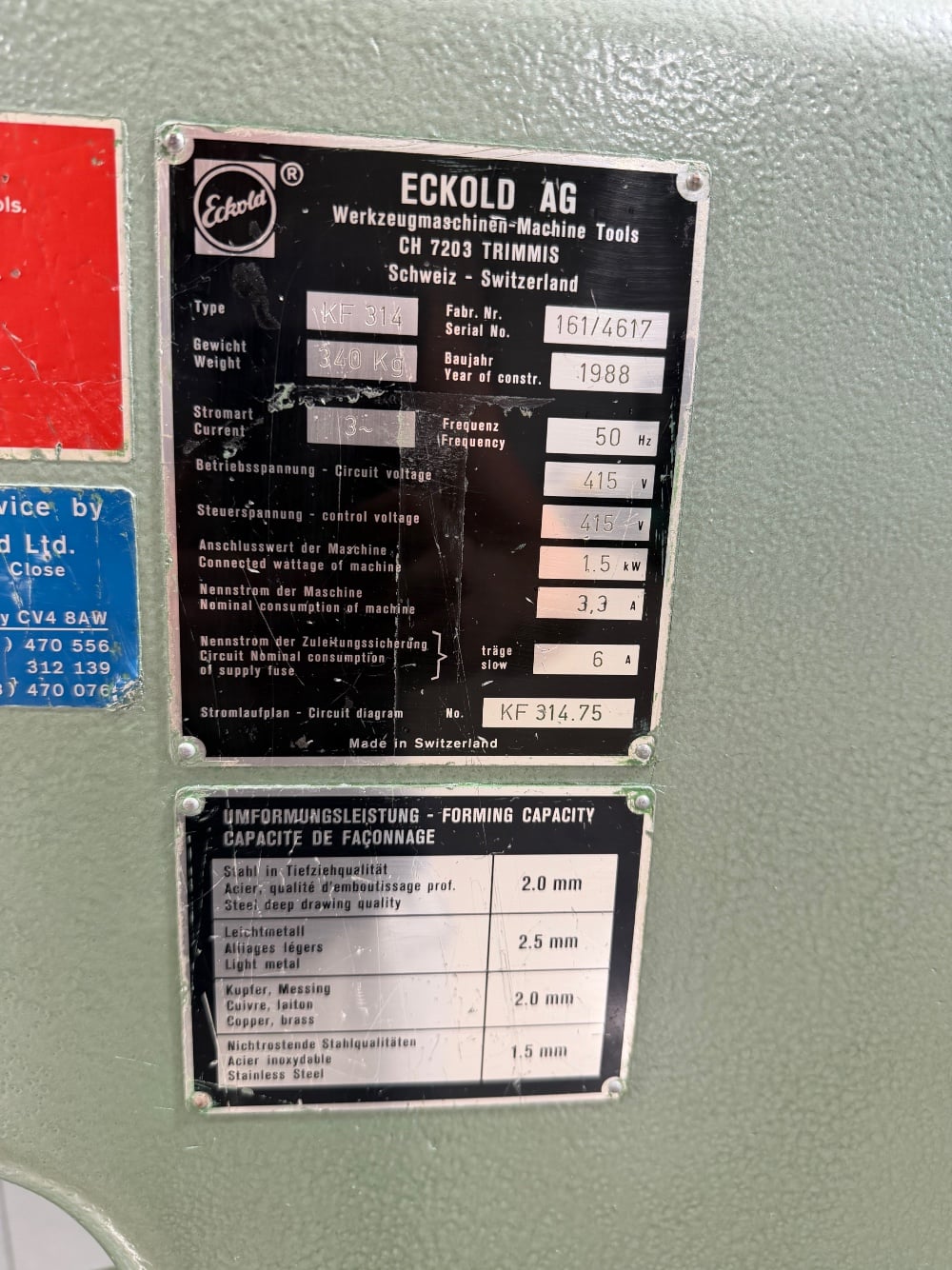 Eckold #KF314, Shrinking & Stretching Machine, Capacity: 14 Gauge Mild Steel, Throat: 13", Strokes/Min: 400 - Image 4