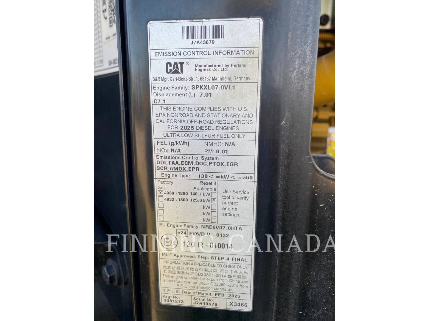 Cat 930-14, Wheel Loader, 1165 hours, S/N: F3S01570, 2025 - Image 7