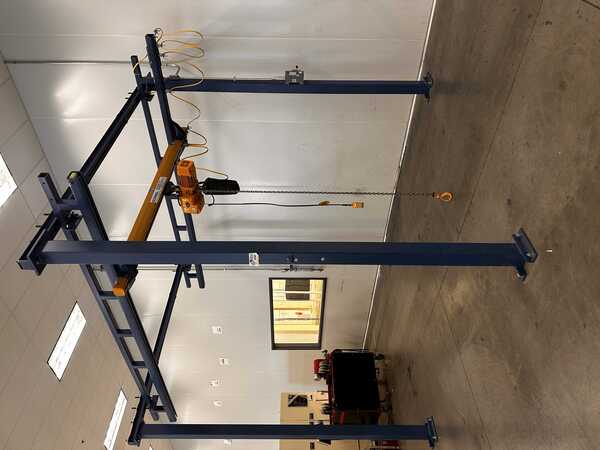 1 Ton, Gorbel, free stand bridge crane, 84" inder hook, pendant hoist Control, 7 FPM, 2011 - Image 5