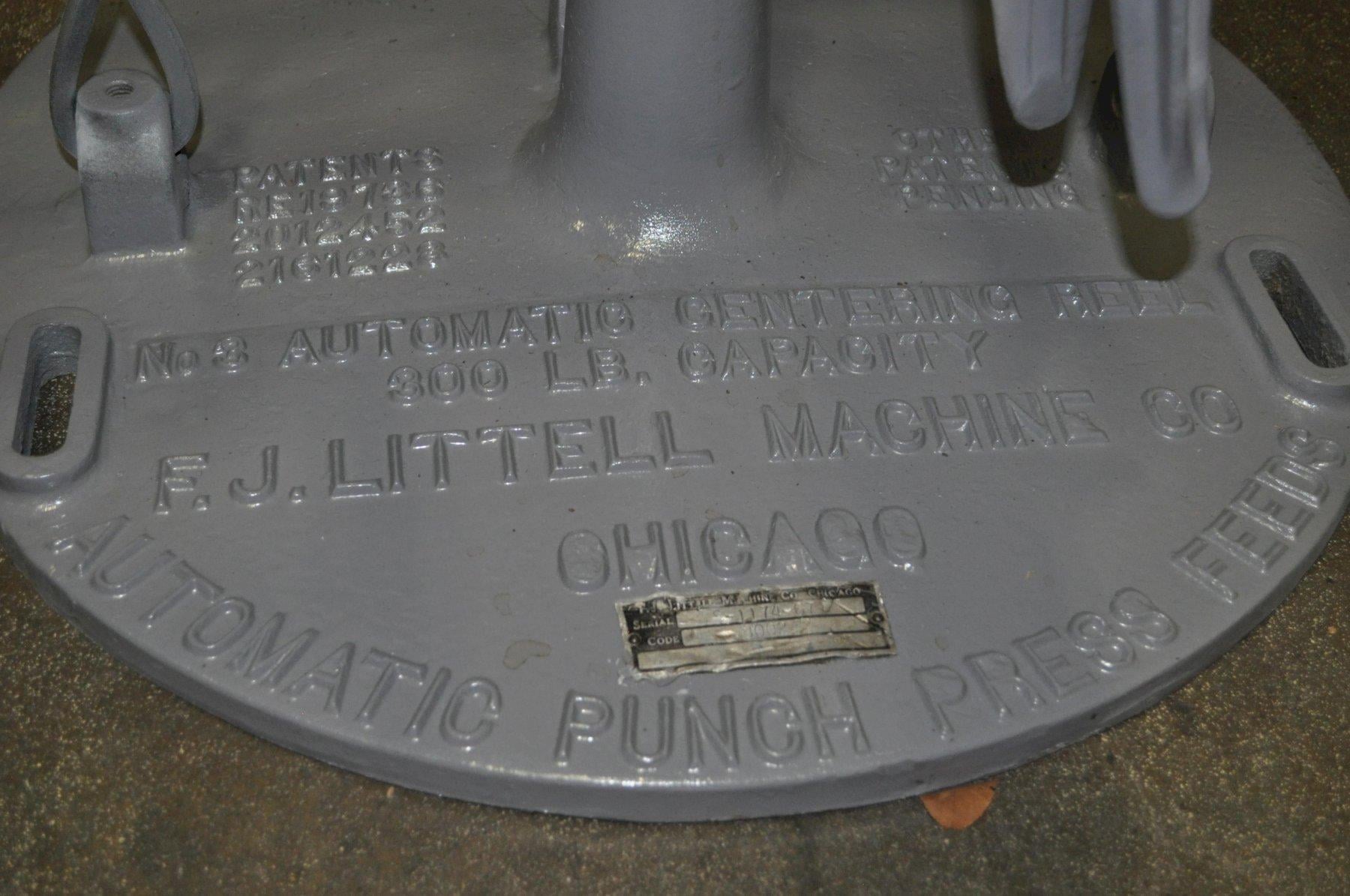 300 lb. Littell #3, non-motorized uncoiler, 8.5" mandrel, 55" outside dimensions, 8.5"-21" ID, manual - Image 7
