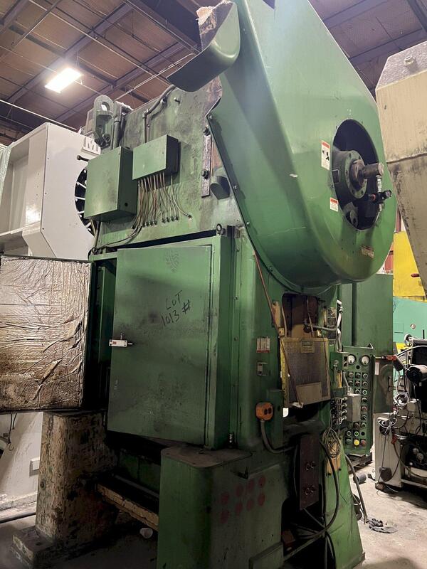 200 Ton, Minster #P2-200-48, straight side double crank press, 1" stroke, 18" Shut Height, 3" adj., 0-500 - Image 3