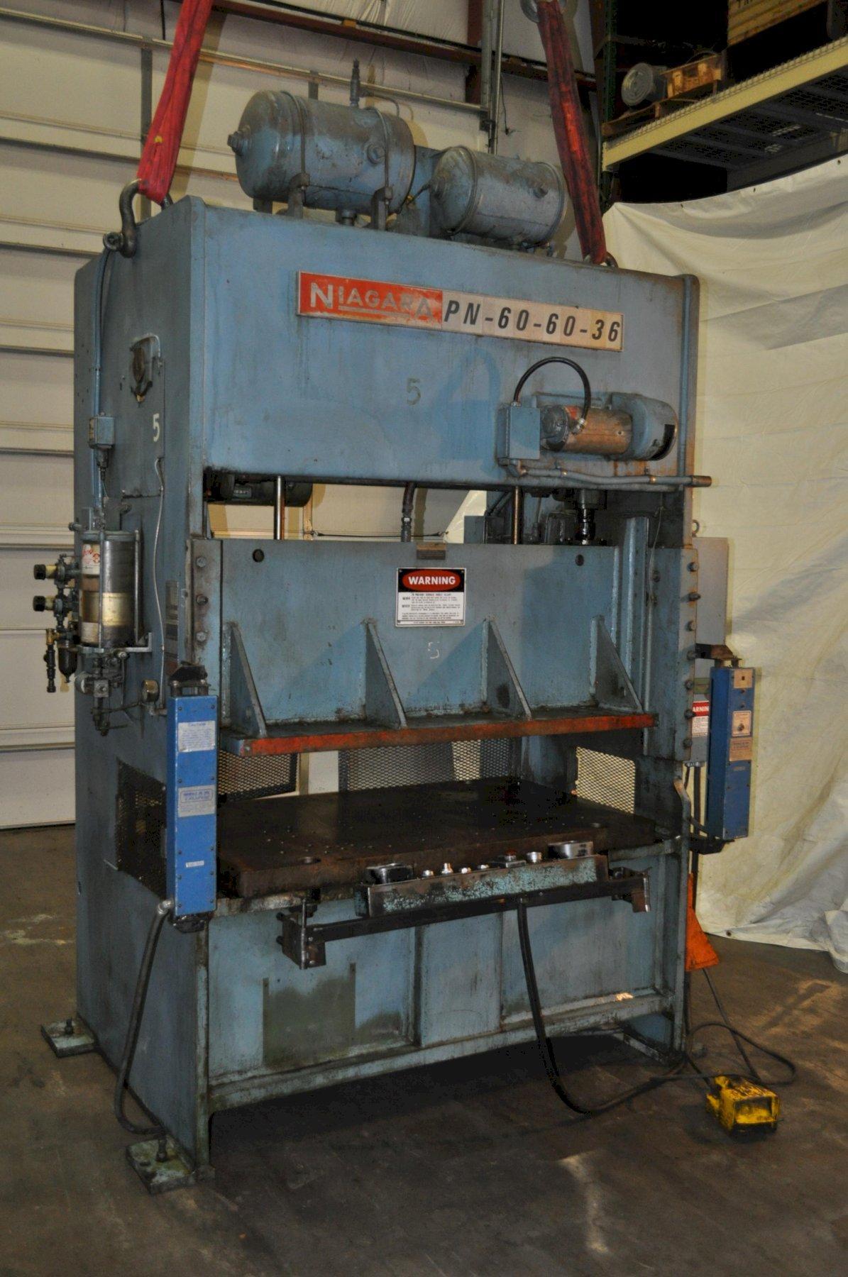 60 Ton, Niagara #PN60, straight side double crank press, 5" stroke, 13" Shut Height, 5" adj., 40 SPM, 60" - Image 1