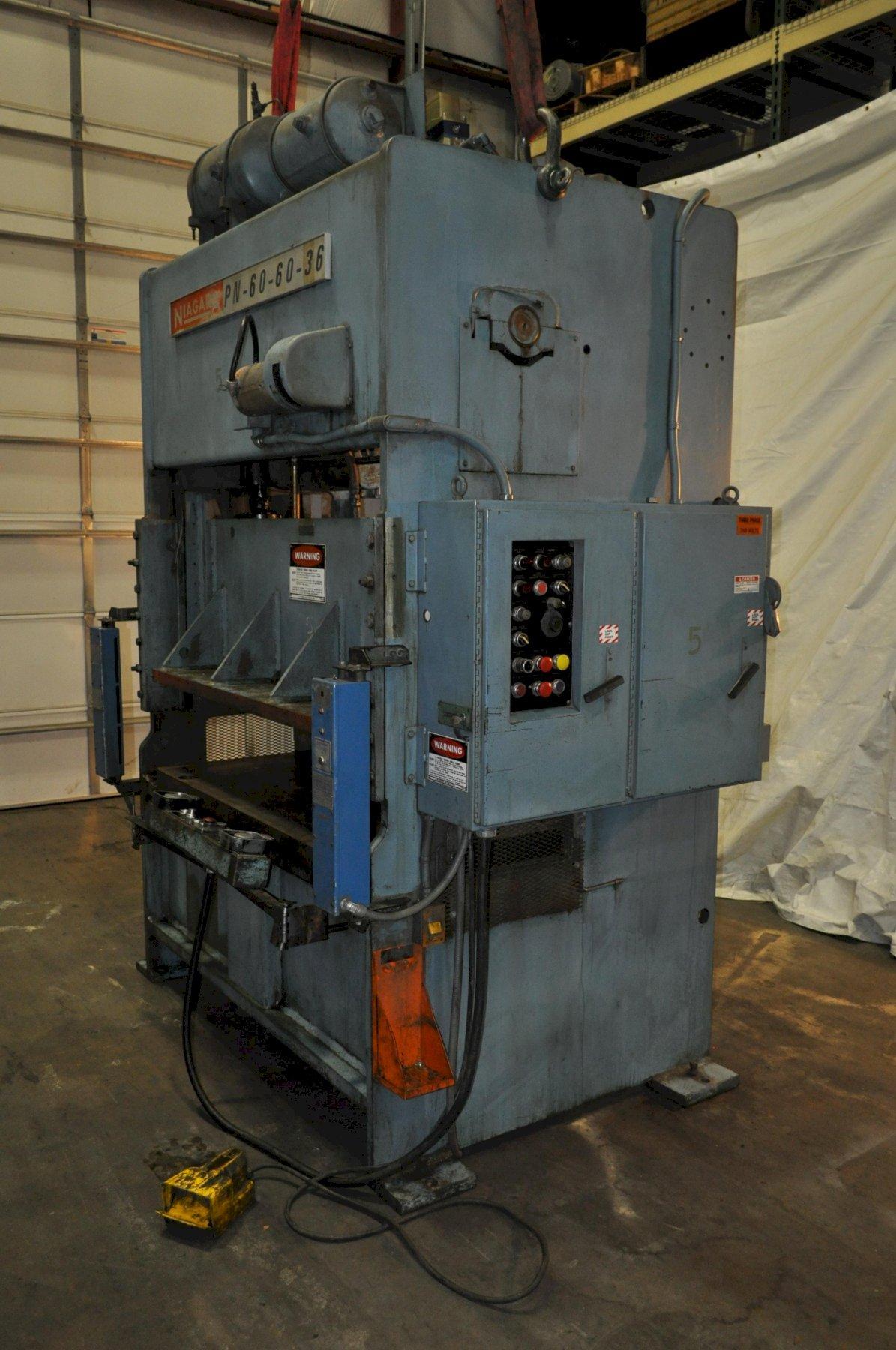 60 Ton, Niagara #PN60, straight side double crank press, 5" stroke, 13" Shut Height, 5" adj., 40 SPM, 60" - Image 6
