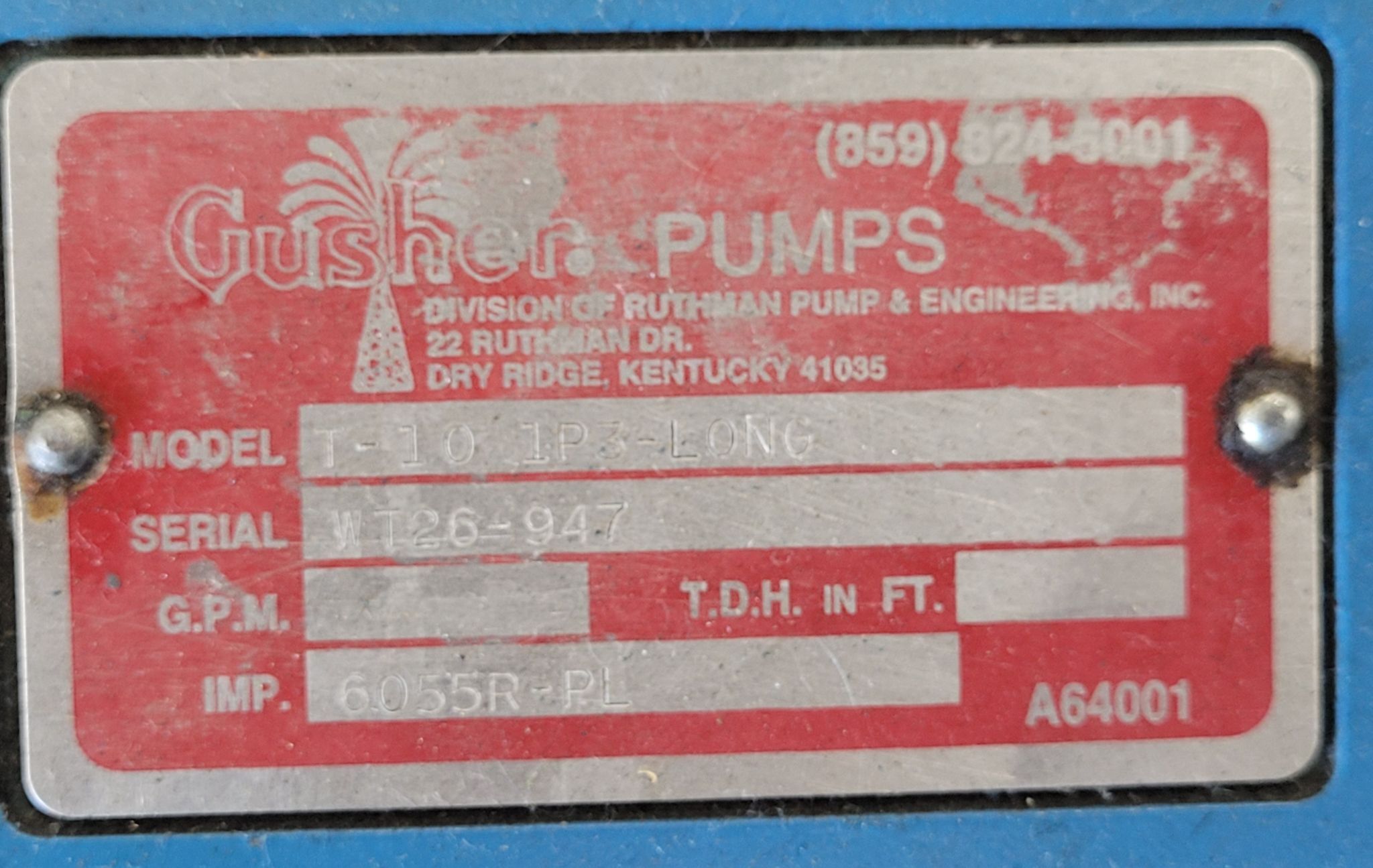 10 GPM @ 2' TDH, Gusher #T-10-1P3-Long, vertical immersion coolant pump, 1/10 HP, 115/230 V., 1 Ph. (2 - Image 4