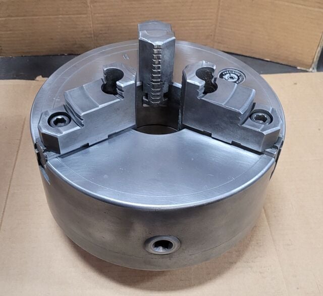 10" Precision, 3-jaw chuck, D1-8 camlock, 3" thru hole, 6-pin, w/ chuck key - Image 1