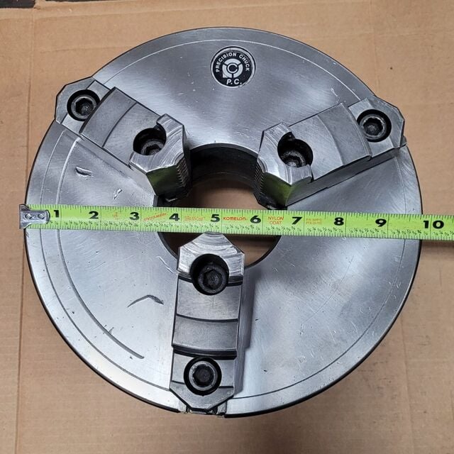 10" Precision, 3-jaw chuck, D1-8 camlock, 3" thru hole, 6-pin, w/ chuck key - Image 4