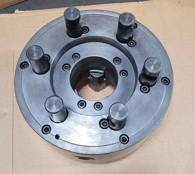10" Precision, 3-jaw chuck, D1-8 camlock, 3" thru hole, 6-pin, w/ chuck key - Image 7