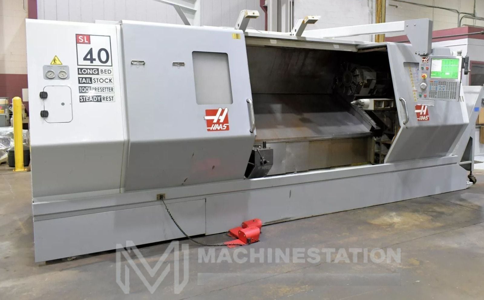 Haas #SL-40L, CNC lathe, 34.5" swing, 15" chuck, 3-jaw, 4" bar, 25.5" dia., 80" lgth, 80" long bed, A2-8, 10 - Image 2