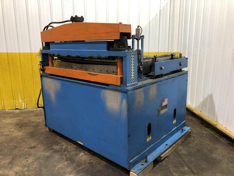 48" ASC, precut front end coil upcut shear & feeder rolls, bow tie blades, 2004 - Image 1