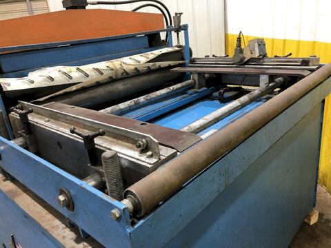48" ASC, precut front end coil upcut shear & feeder rolls, bow tie blades, 2004 - Image 4
