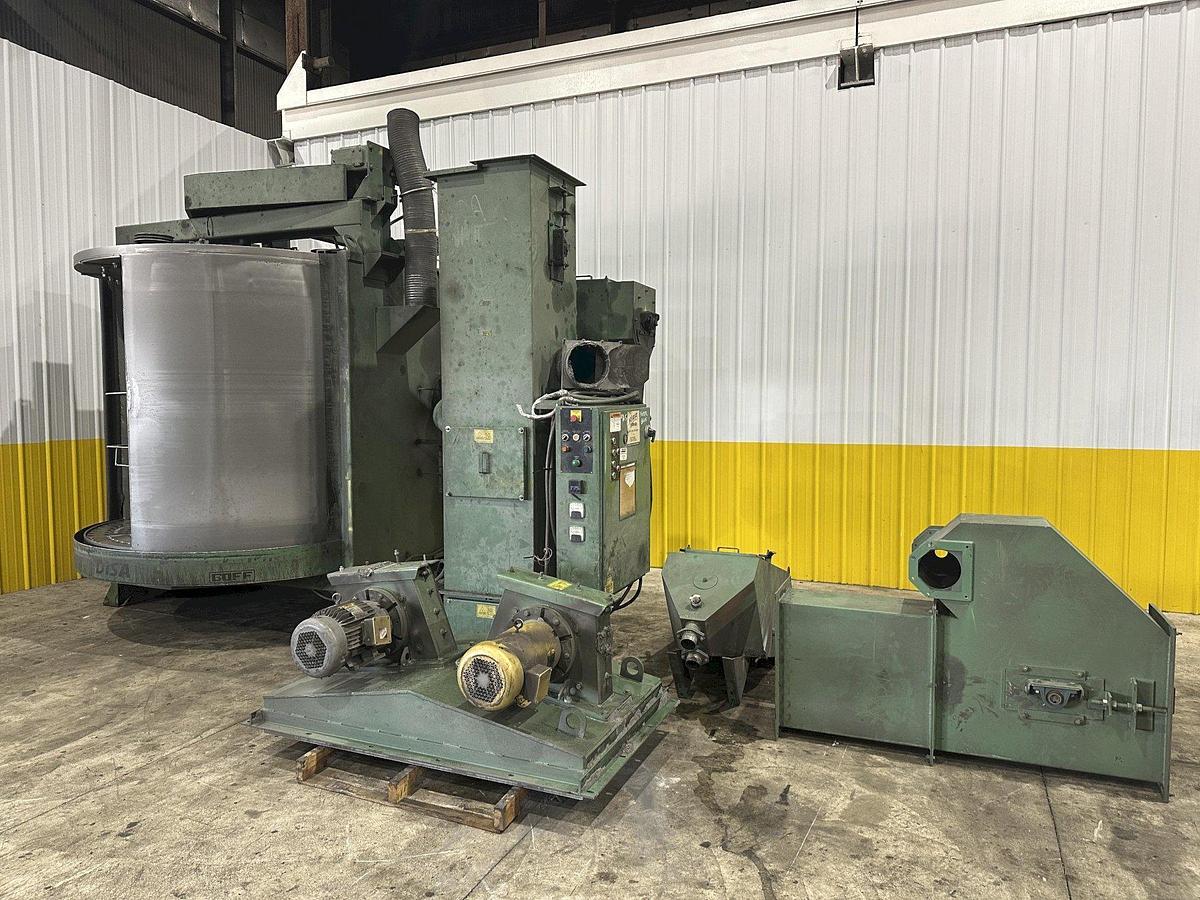 36" Goff #3672D, Direct-Drive Blast Wheels, 60" tall work chamber, 2,000 lb. spinner hook capacity, (2) 15 HP - Image 6