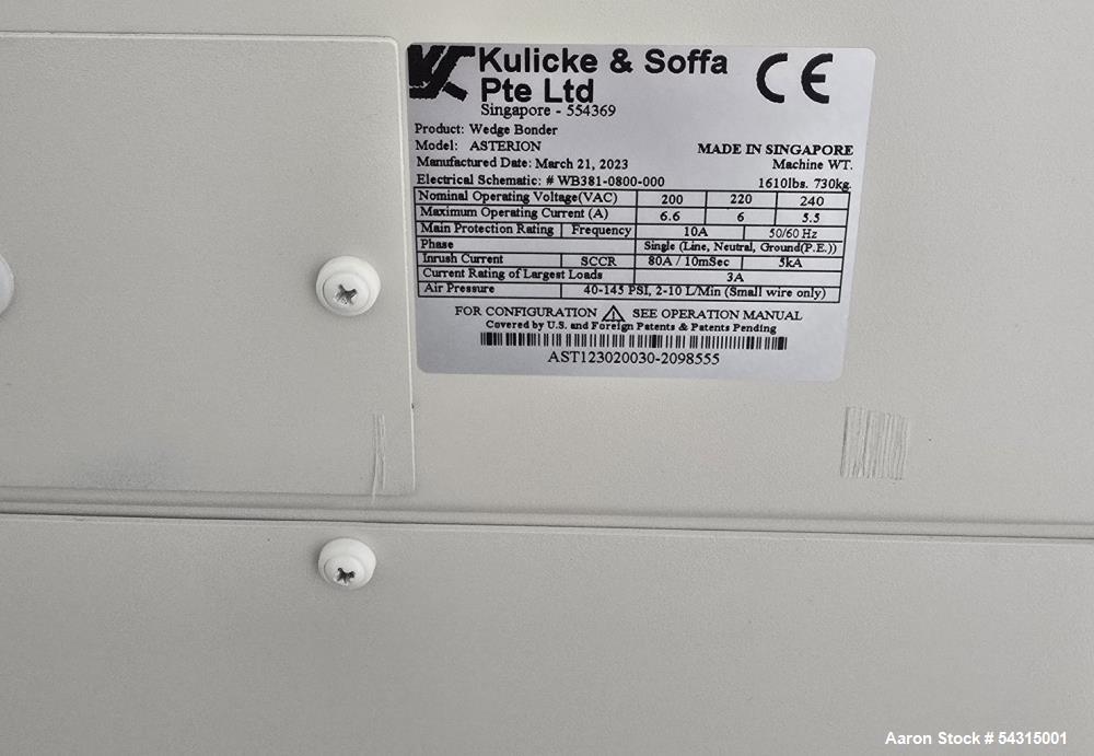 Kulicke & Soffa #Asterion, Wedge Bonding Machine, 11.81" x 11.81" bondable area, GS4 vision system, 2023 - Image 4