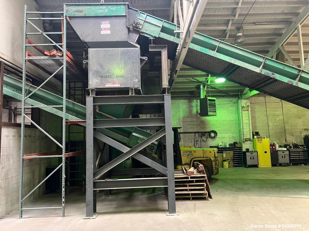 BloApCo, Multi-Shaft Cardboard Shredder, 30 HP, infeed & discharge conveyors - Image 1