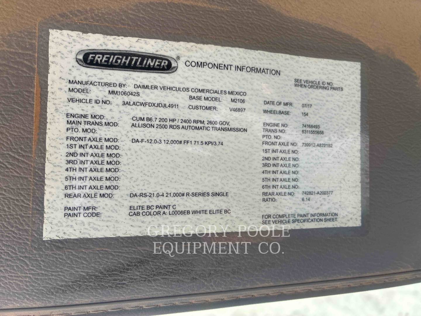 Freightliner M2106, 5712 hours, S/N: 3ALACWFDXJDJL4911, 2018 - Image 5