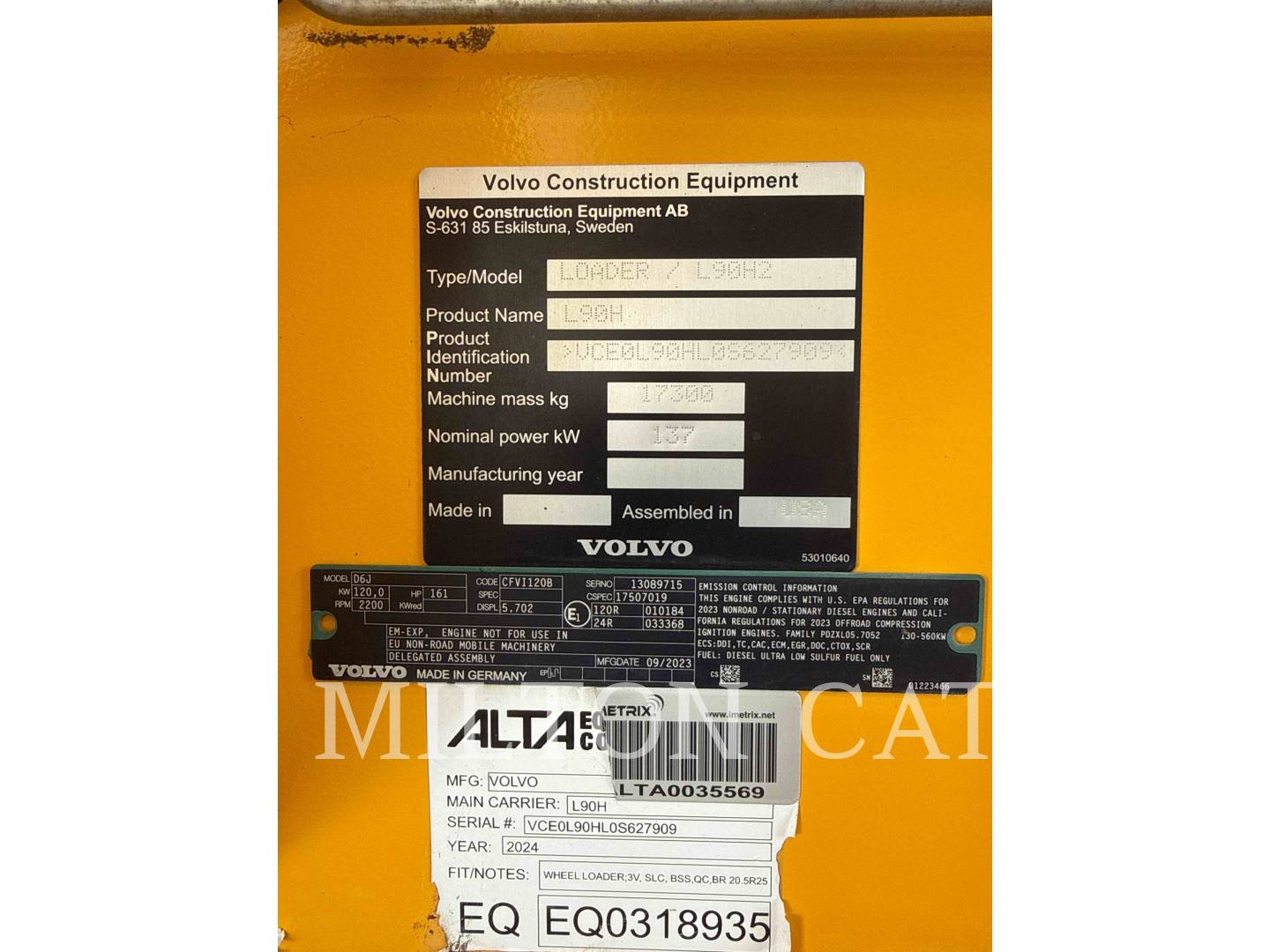 Volvo Construction Equipment L90H2, Wheel Loader, 1664 hours, S/N: 627909, 2024 - Image 6