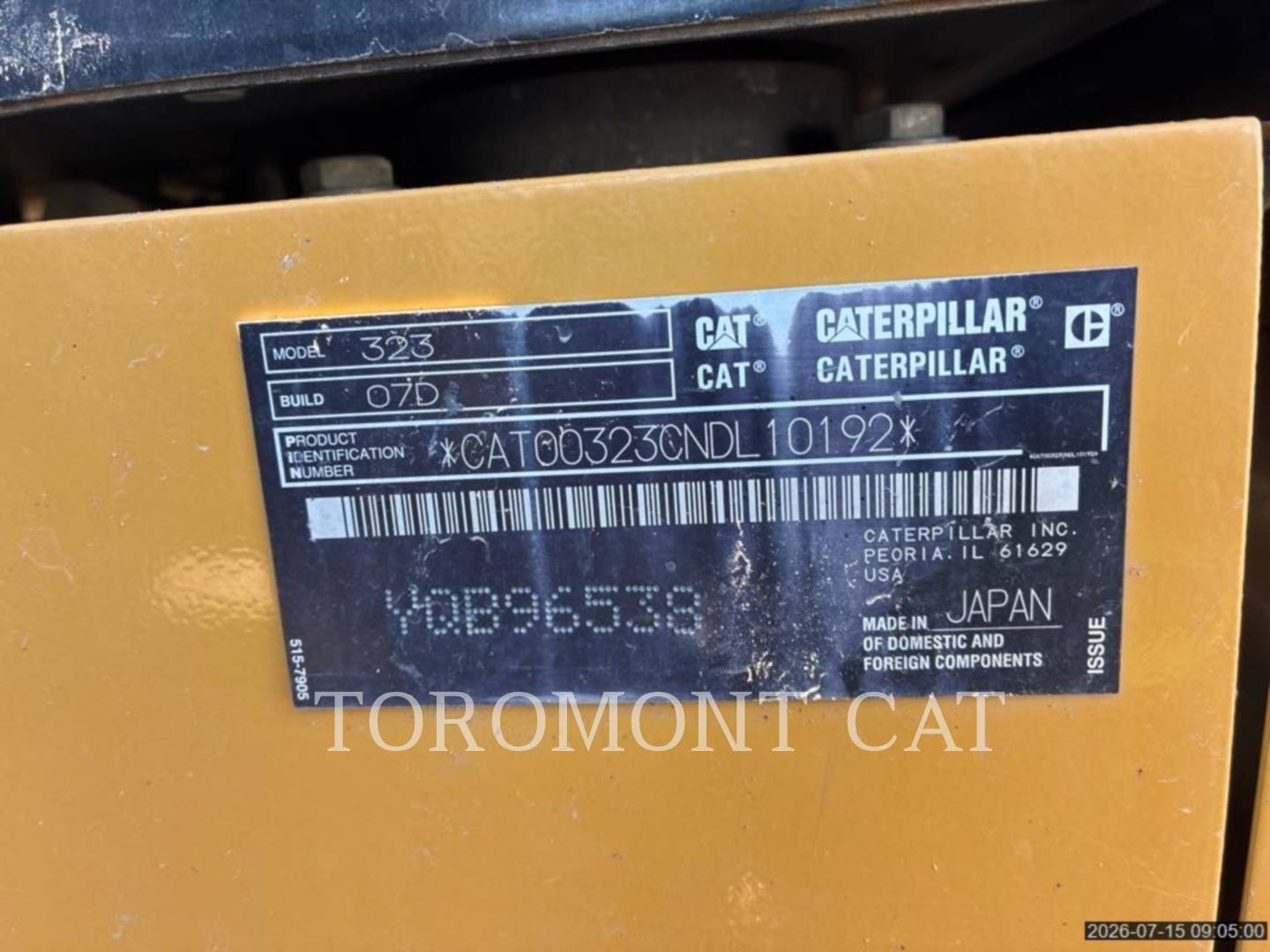 Caterpillar 323-07, 6900 hours, S/N: NDL10192, 2021 - Image 6