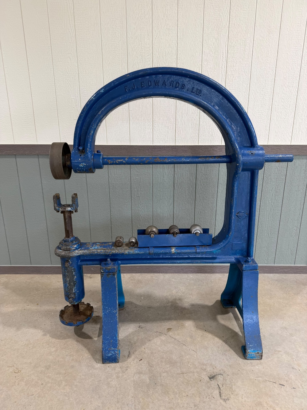 42" FJ Edwards M Type English Wheeling Machine, Including 1x Wheel & 5 x Lower Rolls, (Multiple Available) - Image 1