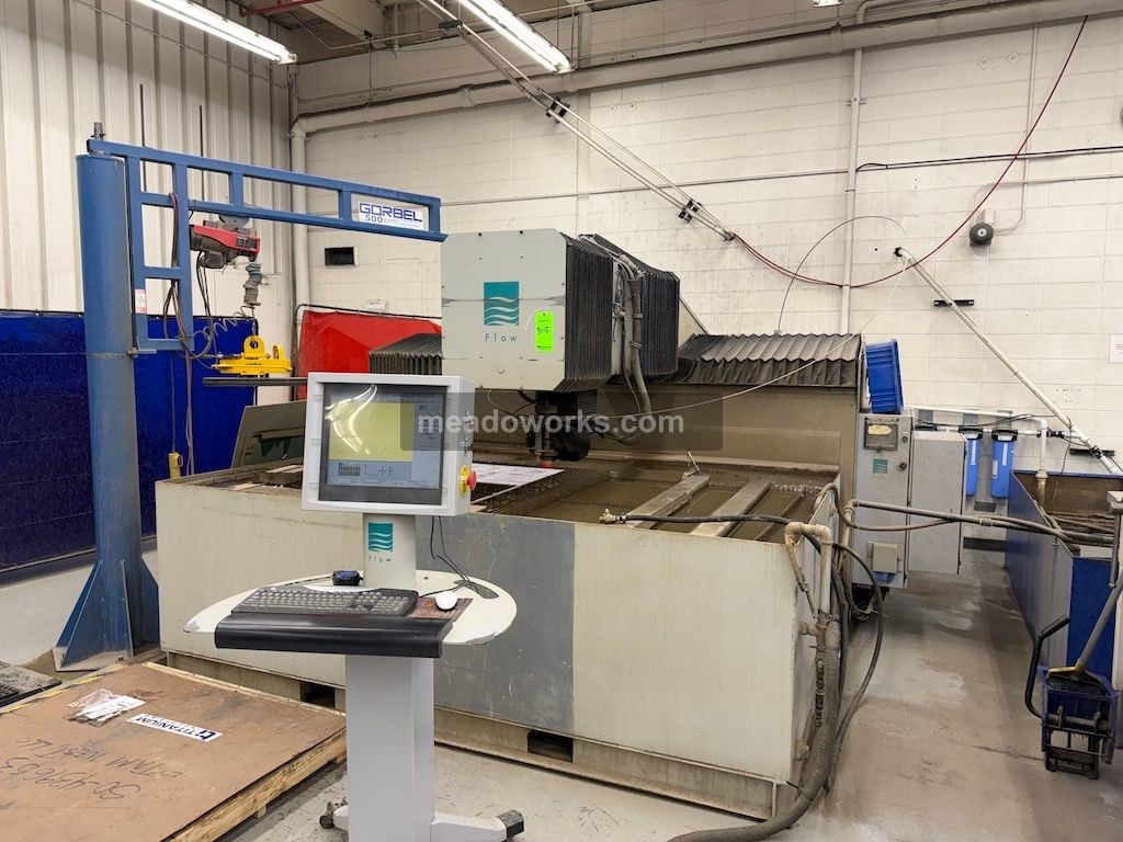 Flow, Waterjet Cutting Machine, 5-Axis, FlowMaster Control, w/ Gorbel gantry crane & Weha material handling - Image 1