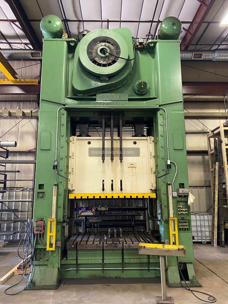 400 Ton, Minster Hevi-Stamper #SE2-400-84-48, straight side double crank press, 84" x 48" bed - Image 1