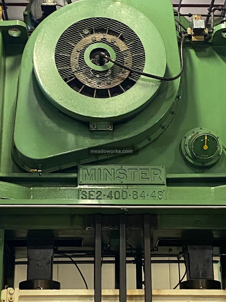 400 Ton, Minster Hevi-Stamper #SE2-400-84-48, straight side double crank press, 84" x 48" bed - Image 5