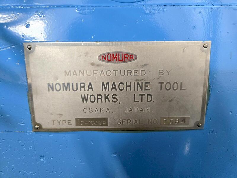 4" Nomura #P-100WP, table type horizontal boring mill, 48" x 96" table, 21-1200 RPM, 26" spindle travel, 20 - Image 9