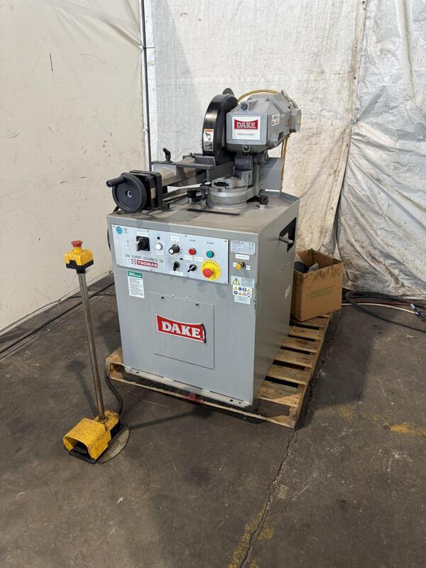 14" Dake #350-S, cold saw, 20-105 RPM, 6-5/8" max. vise opening, 45° /60° miter, 3.5 HP, 220/440 V., 2016 - Image 1