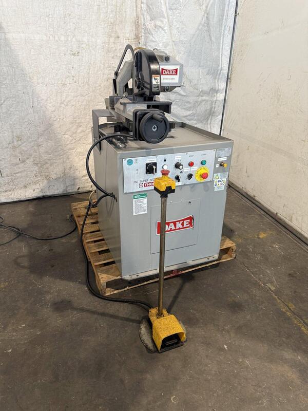 14" Dake #350-S, cold saw, 20-105 RPM, 6-5/8" max. vise opening, 45° /60° miter, 3.5 HP, 220/440 V., 2016 - Image 3