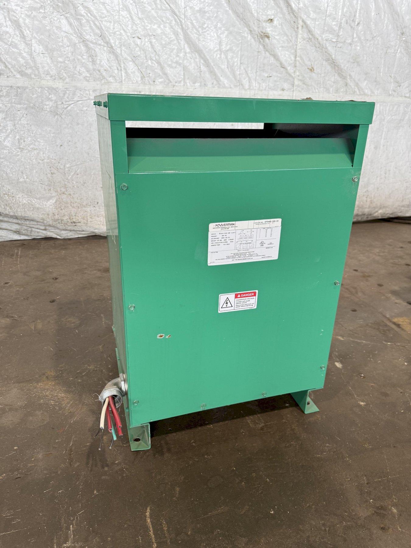 30 KVA 480 Primary, , 208/120 Secondary, Powertran #36B, transformer, 60 Hz., 3 phase (2 available) - Image 3