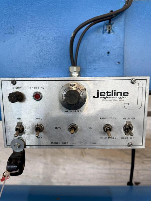 54" Jetline #SWC-3A, circumferential seam welder, 60" capacity, 32" diameter, Miller Syncrowave 250DX - Image 9