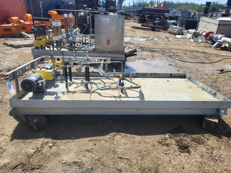 Skid-Mounted Duplex Chemical Transfer Pump Package, (2) Baldor 3/4 HP explosion-proof motors, Stainless Steel - Image 2