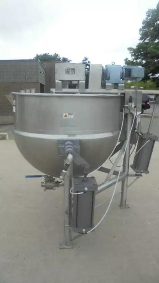 300 gallon Lee #300-CHD9MT, tilting double motion & scrape direct steam kettle w/lift out agitation, 40 PSI @ - Image 5