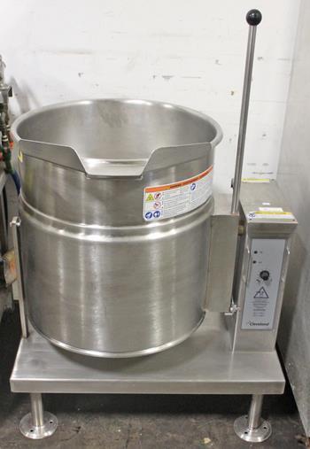 20 gallon Cleveland Range #KEL20T, tilting electric steam kettle on Stainless Steel stand, 50 PSI, 440-480 V. - Image 1