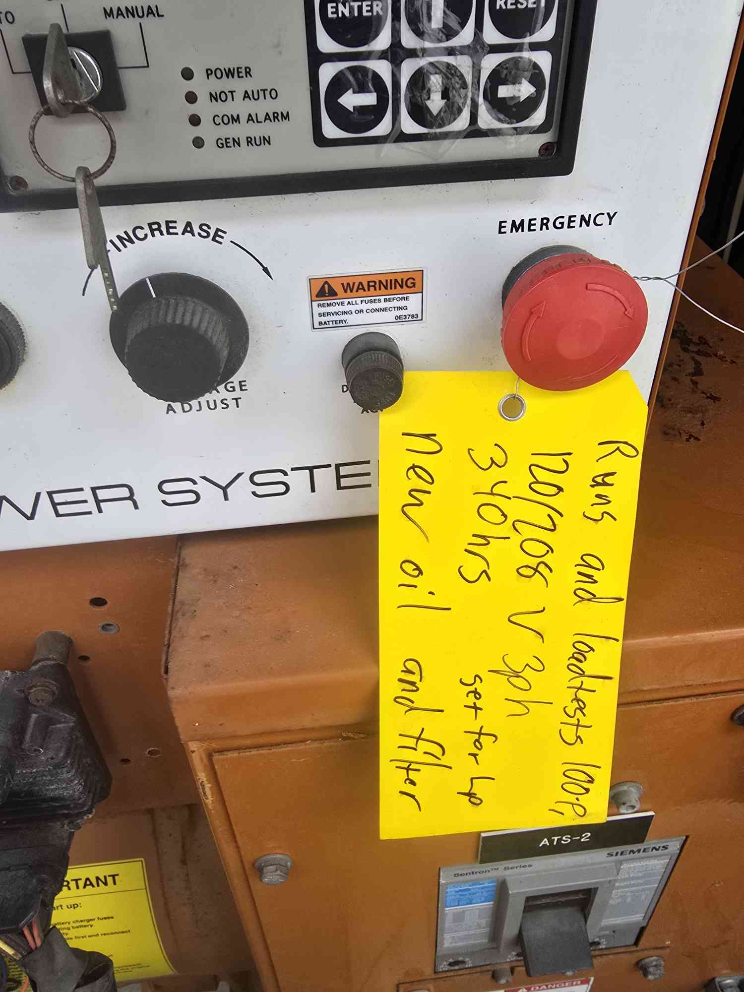 125 KW Generac #SG0125, natural gas/LP generator set, 3 Phase (105 KW 1 Phase), 340 hours, 2004, tested - Image 8