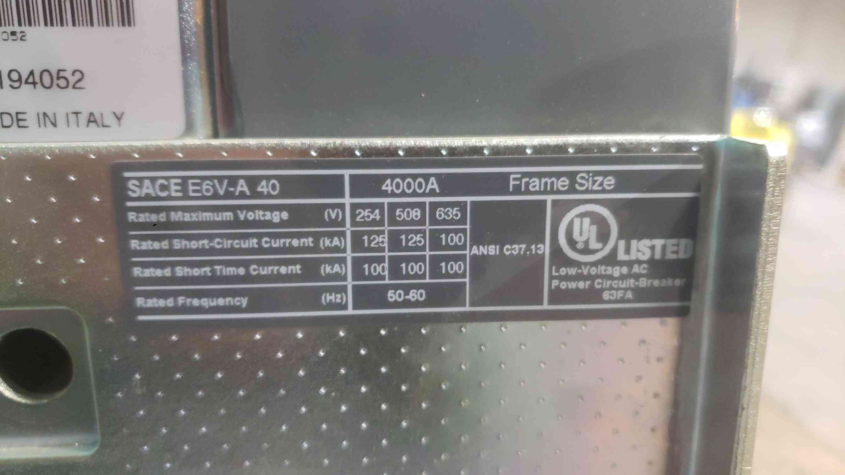 4000 Amps, ABB, SACE Emax E6V-A 40, drawout, PR123/P-LSIG trip unit - Image 7
