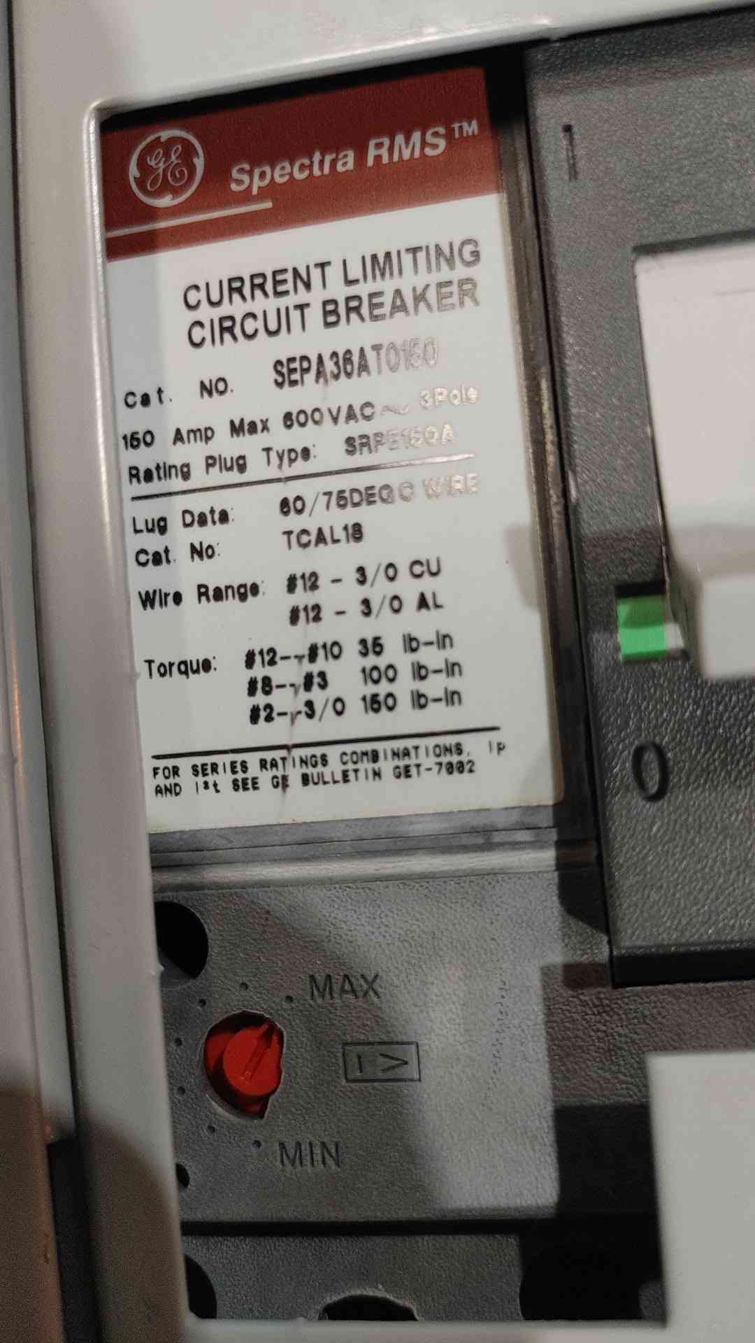 800 Amp, General Electric Spectra Series, Main Distribution Panelboard, 600 Volts, 3 Phase, Loaded w/ Breakers - Image 4