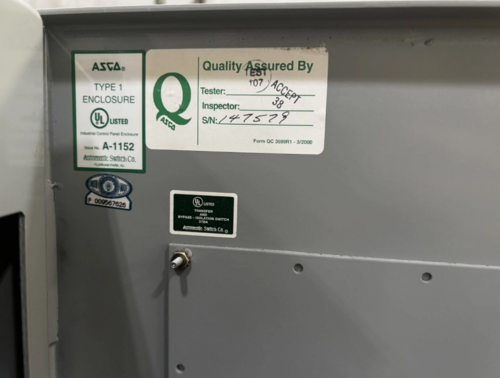 400 Amp. ASCO #7000-Series, E7ATBA3400C5XC, automatic transfer switch, type 1 indoor enclosure - Image 6