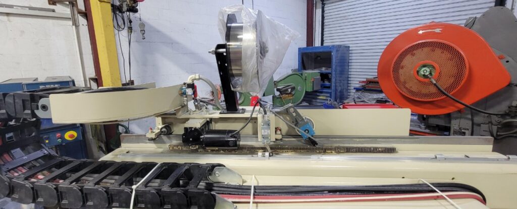 Pandjiris #24E3.5-30, 24" external longitudinal seam welder, carriage, copper finger tips, cables & hoses - Image 3