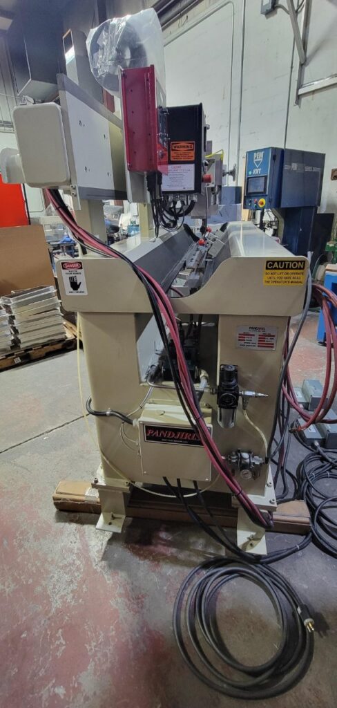 Pandjiris #24E3.5-30, 24" external longitudinal seam welder, carriage, copper finger tips, cables & hoses - Image 4