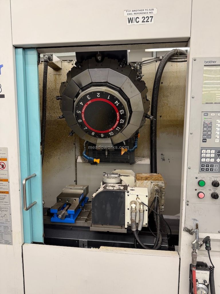 Brother #TC-S2B, CNC tapping center, 4-Axis, 21 ATC, Yukiwa 4th axis table, 9 HP, Brother CNC-A00 control - Image 2
