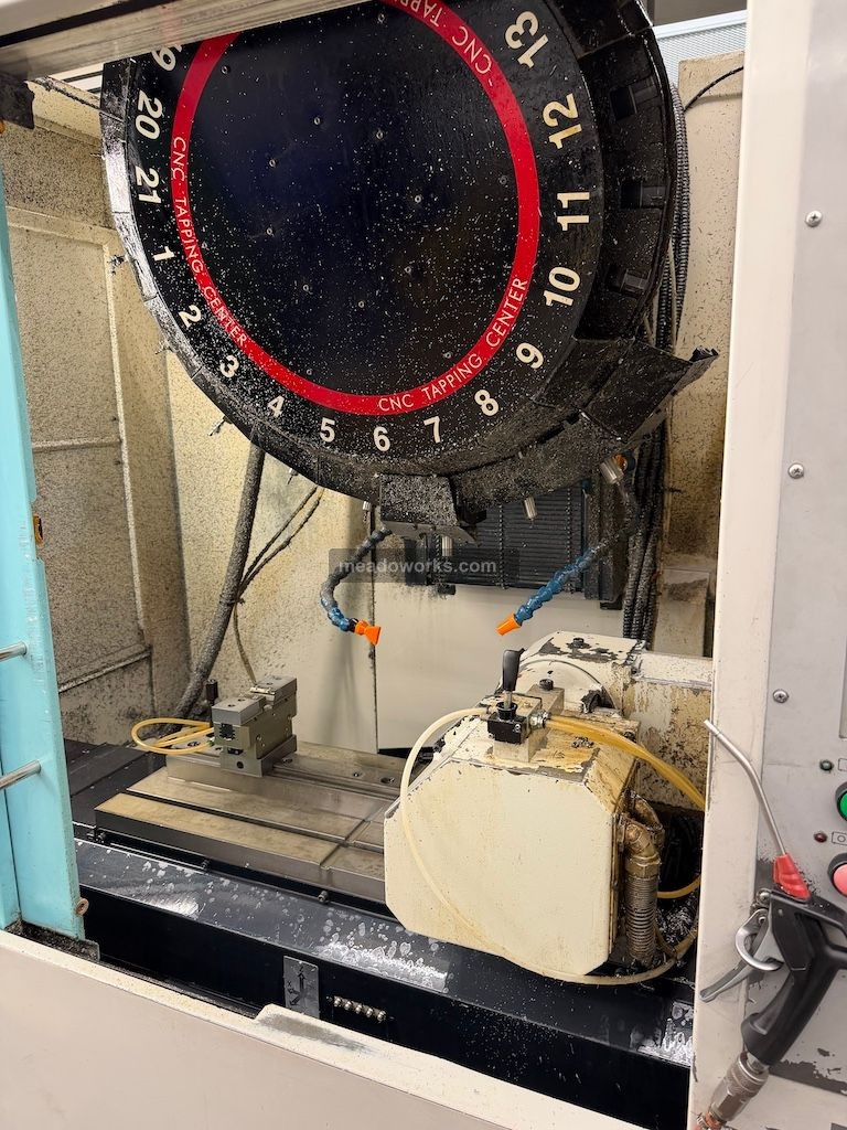 Brother #TC-S2B-0, CNC tapping center, 4-Axis, 21 ATC, Yukiwa 4th axis table, 230 V., 2004 - Image 9