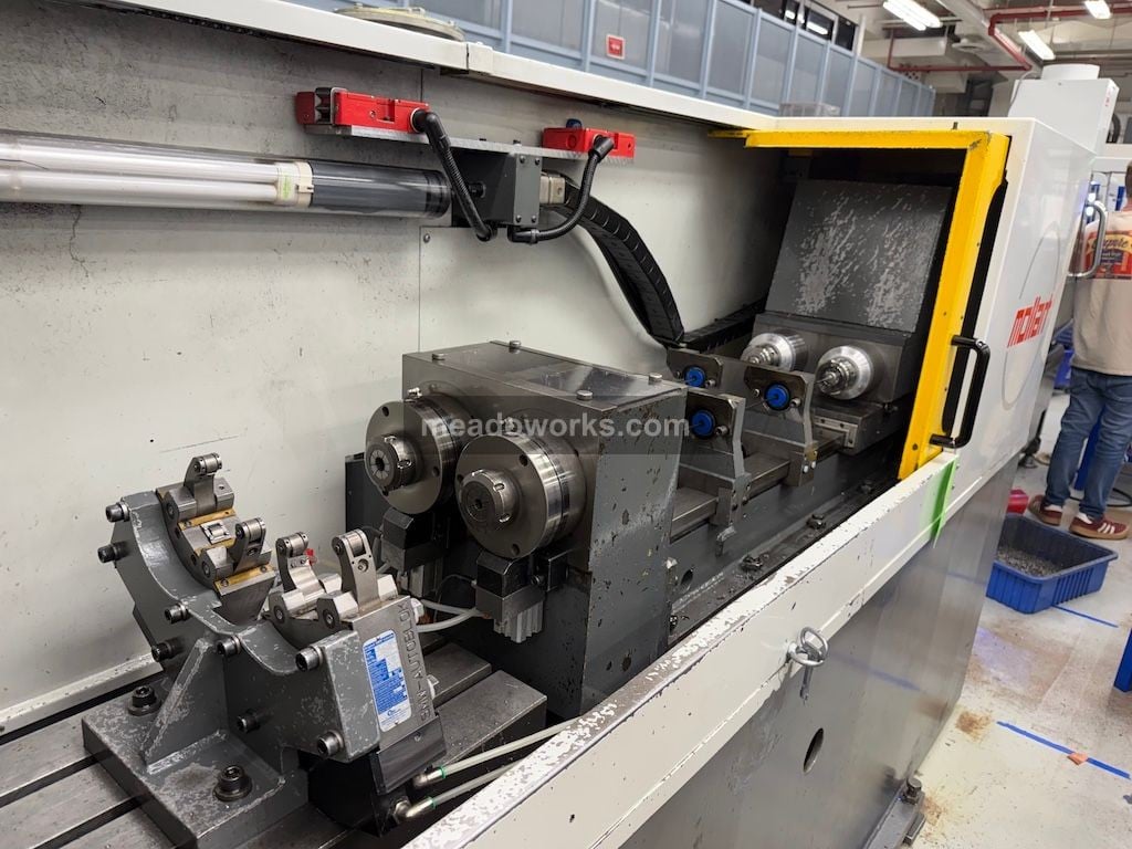Mollart #LD-500, CNC twin spindle gun drill, GE Fanuc Power Mate control, AEC portable chiller, 230 V. - Image 5